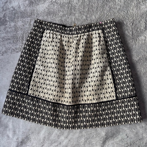 J. Crew Black and Cream Mini Skirt - Picture 1 of 7